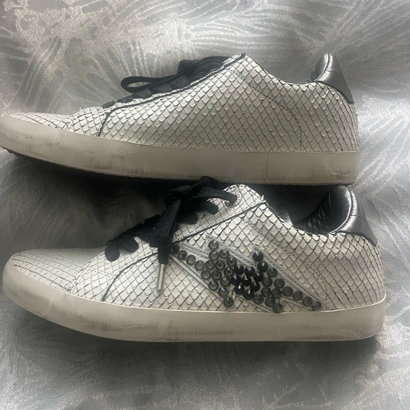 Zadig & voltaire white snake sneakers with crystals - Picture 3 of 9